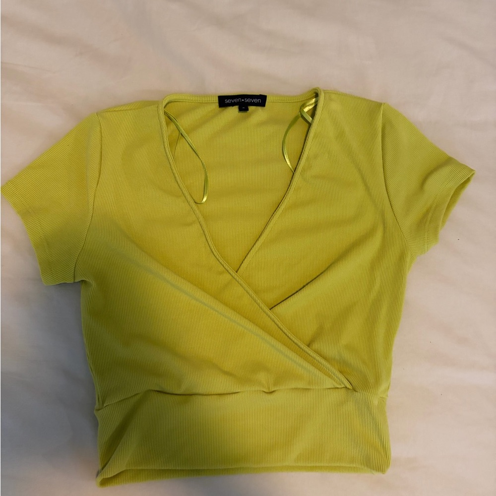 Women's Lime Green Wrap Blouse